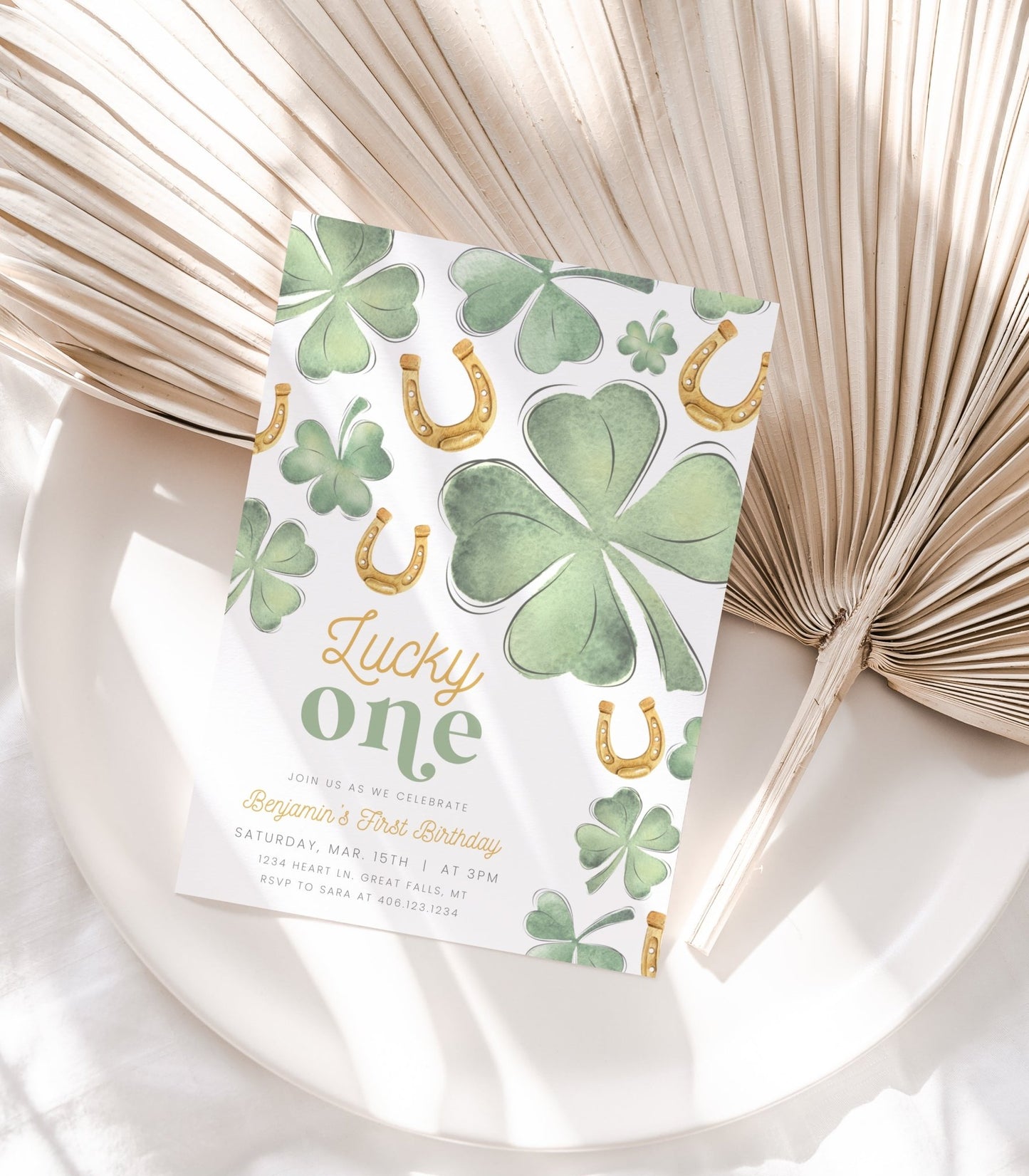 Lucky One Birthday Invitation Printable - High Peaks Studios