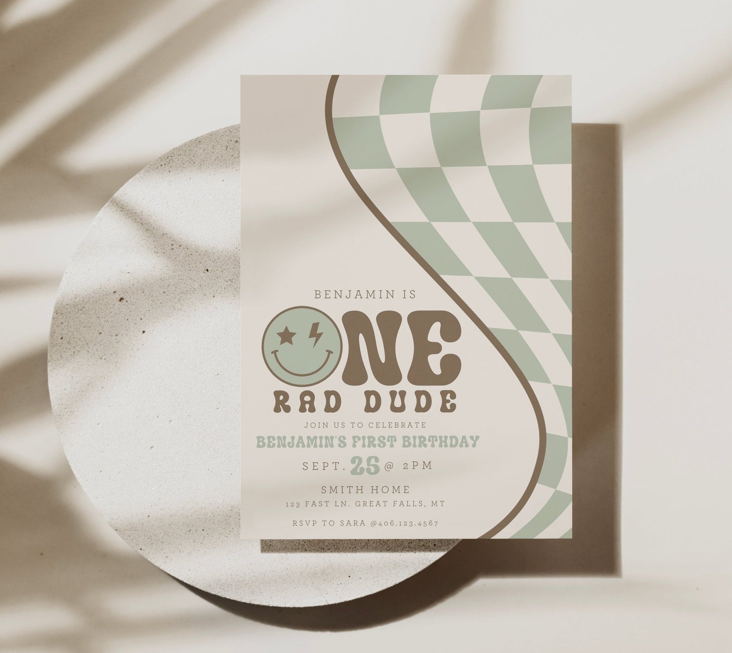 One Rad Dude Birthday Invitation Printable - High Peaks Studios