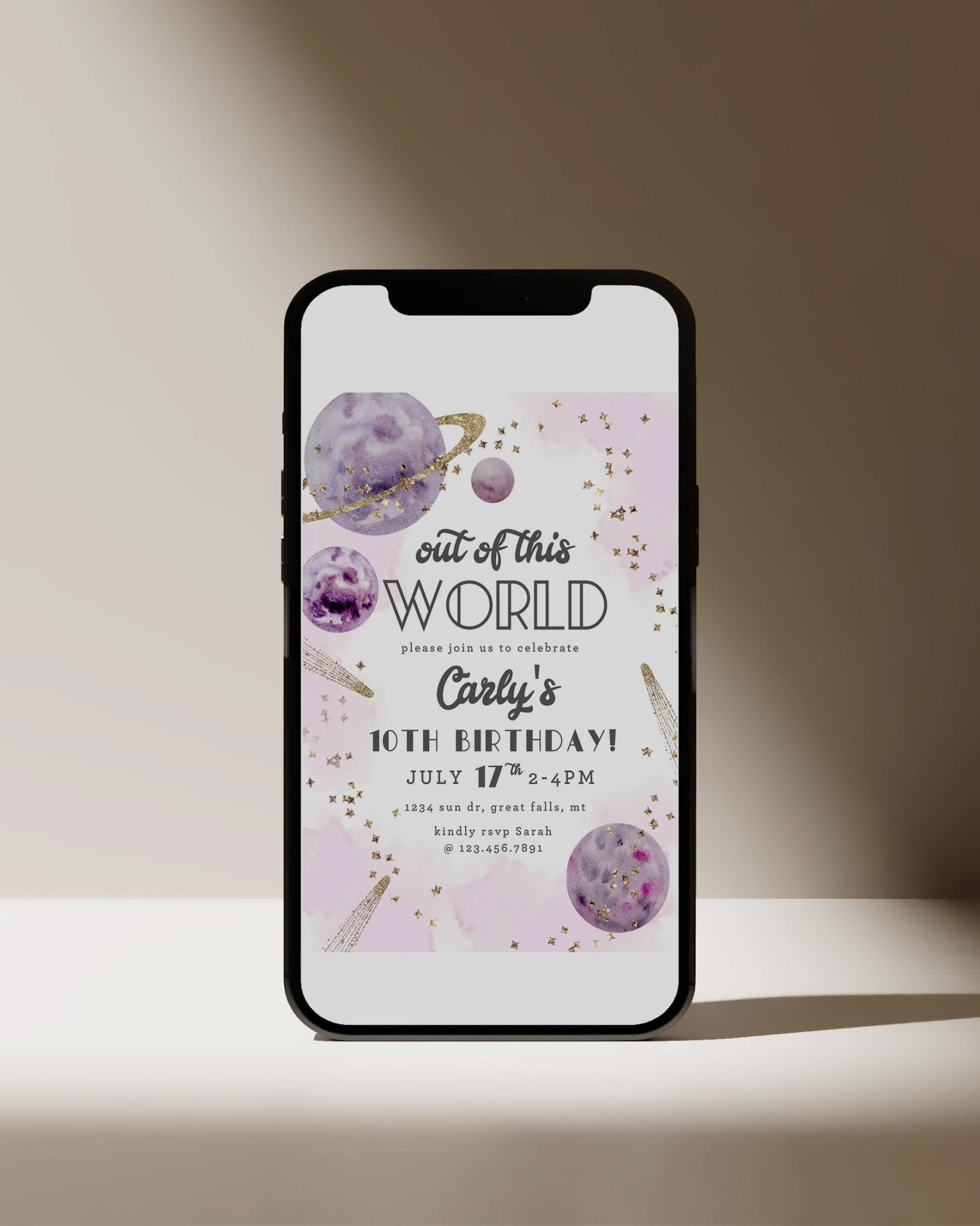 Out of this WORLD Galaxy Birthday Invitation Template - High Peaks Studios