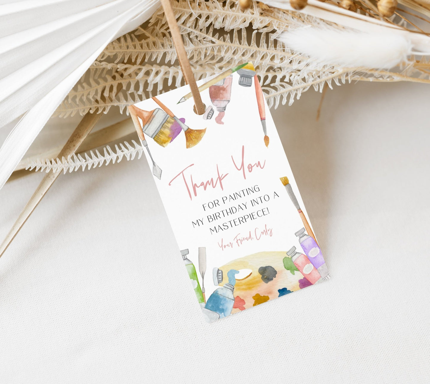Painting Art Party Favor Tag Printable - High Peaks Studios