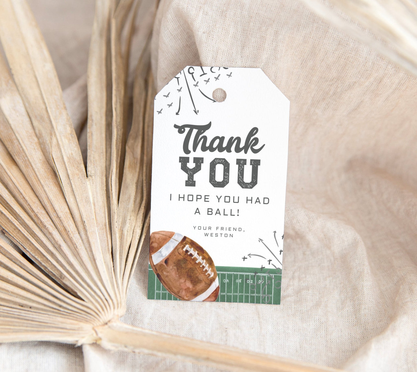 Printable Favor Tag - Football Birthday - High Peaks Studios