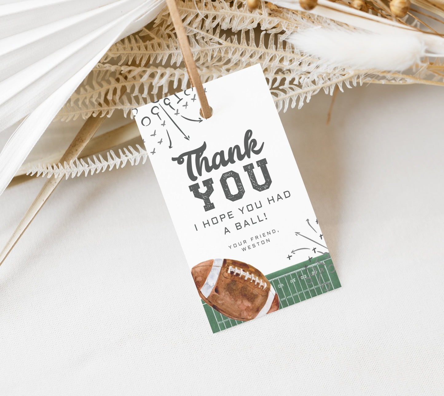 Printable Favor Tag - Football Birthday - High Peaks Studios