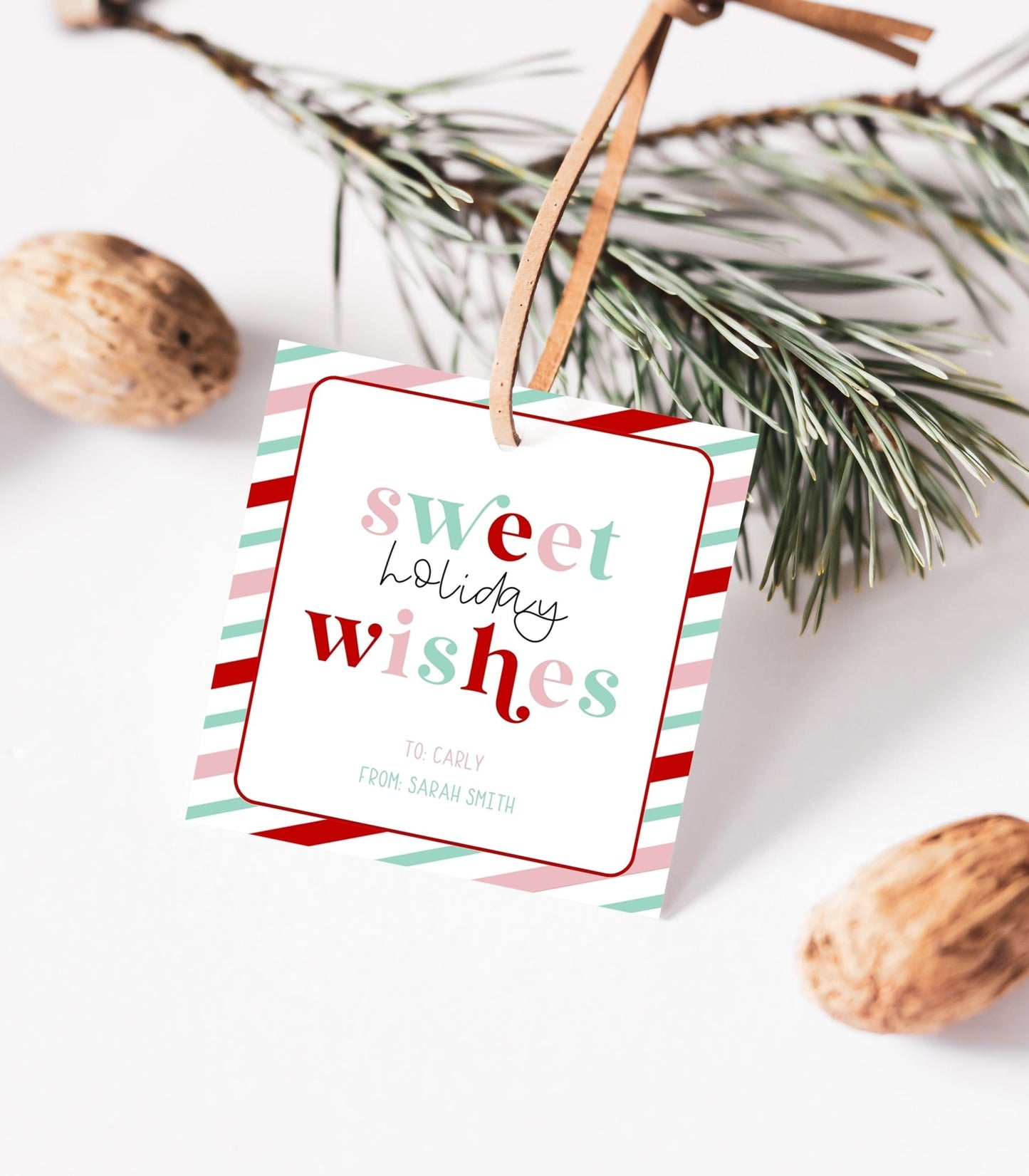 Printable Sweet Holiday Wishes Gift Tag - High Peaks Studios
