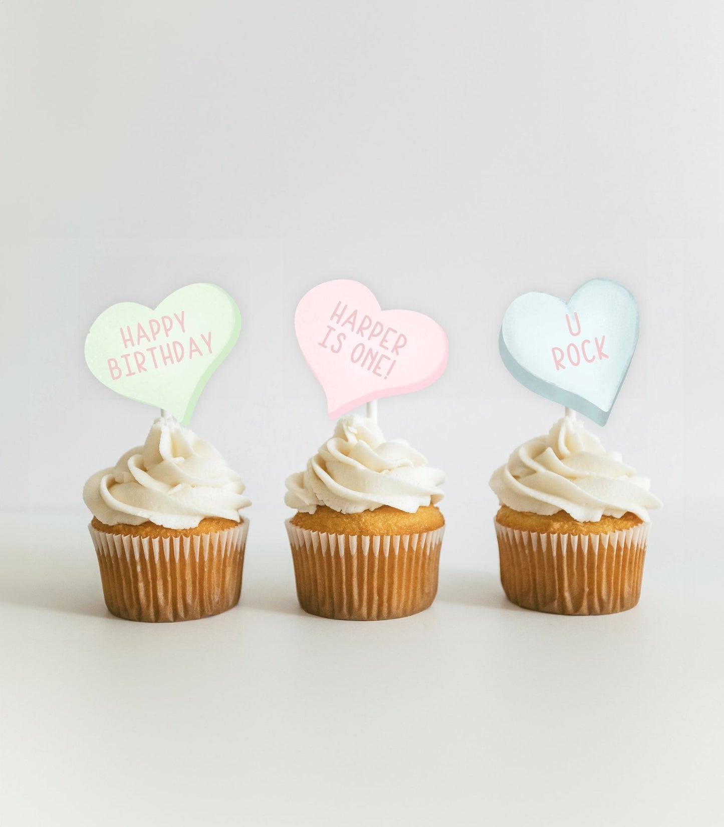 Printable Sweetheart Cupcake Toppers - High Peaks Studios