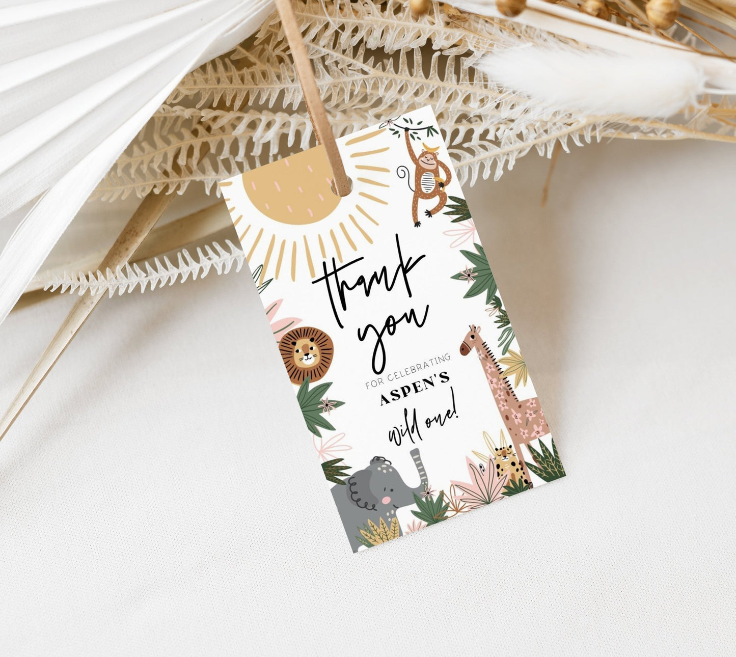 Printable Thank You Favor Tag - Boho Safari - High Peaks Studios