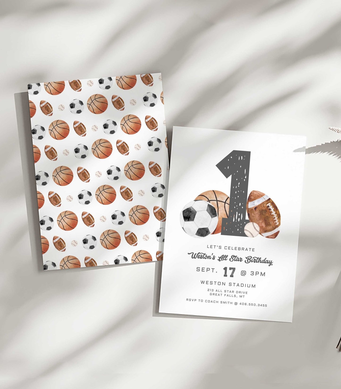 Rookie Year First Birthday Invitation - High Peaks Studios