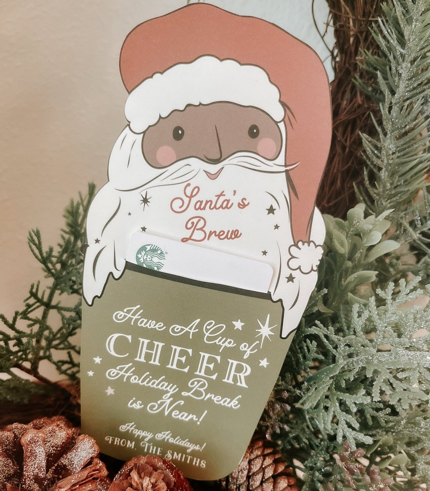 Santa Brew Holiday Coffee Gift Card Printable - High Peaks Studios