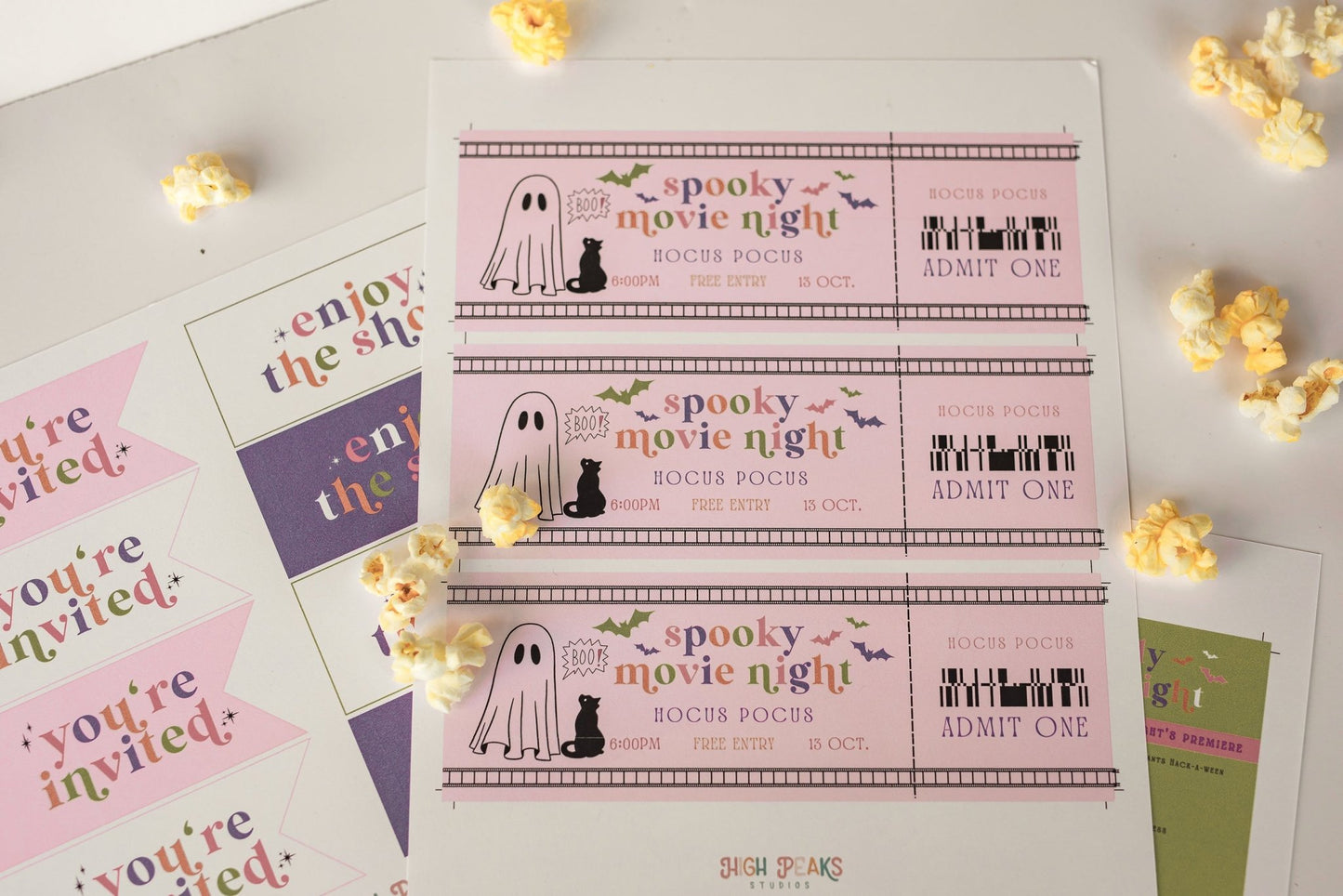 Spooky Halloween Movie Night Printable Set - High Peaks Studios