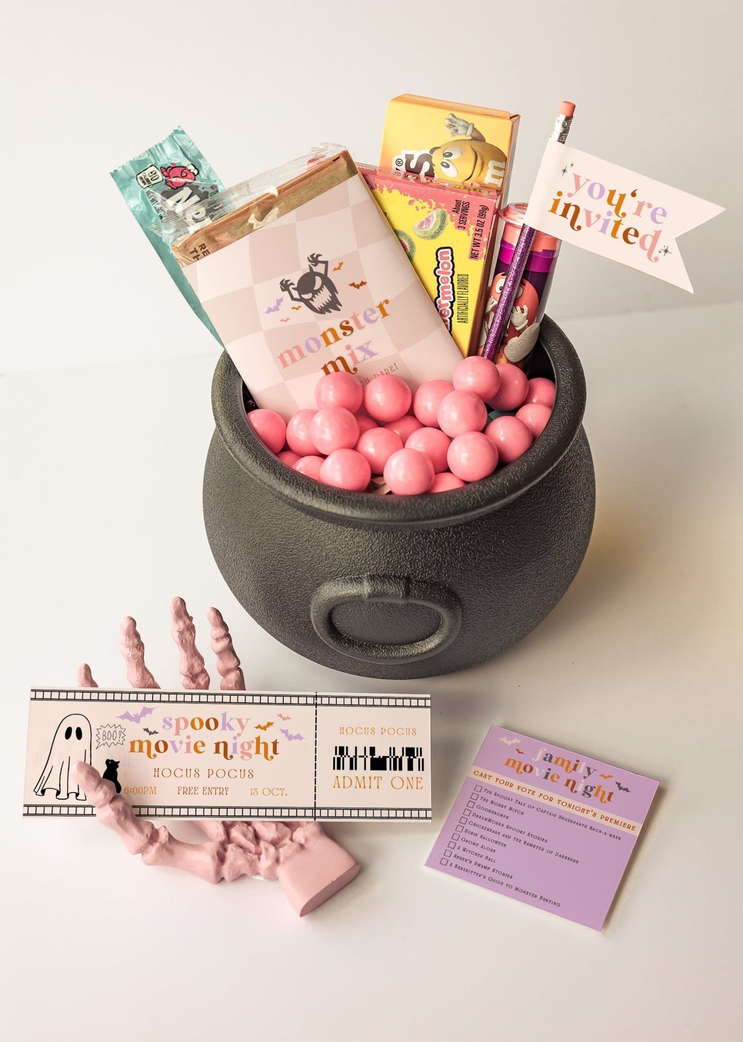 Spooky Halloween Movie Night Printable Set Neutral - High Peaks Studios