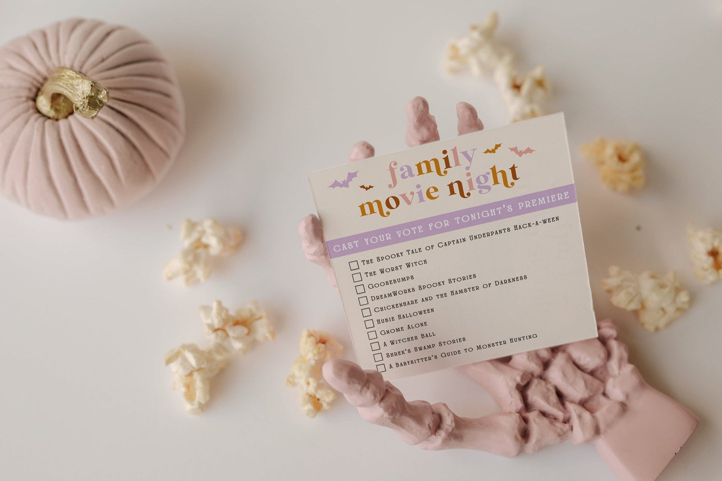 Spooky Halloween Movie Night Printable Set Neutral - High Peaks Studios