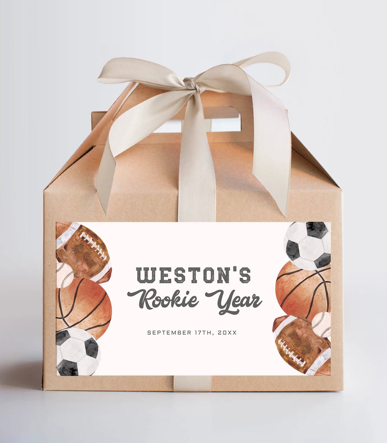 Sports Birthday Gable Box Label - High Peaks Studios