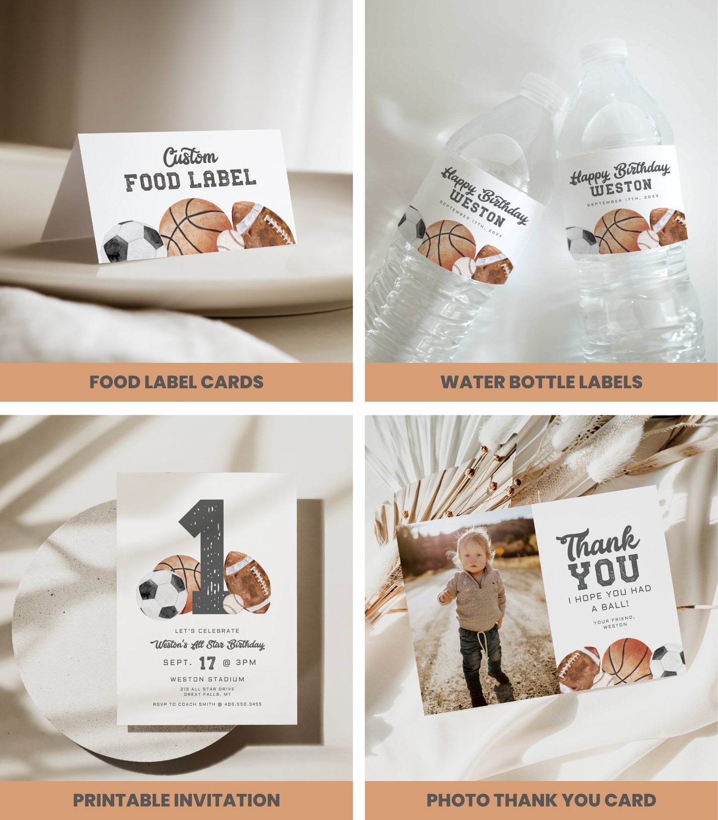 Sports First Birthday Decor Bundle - High Peaks Studios