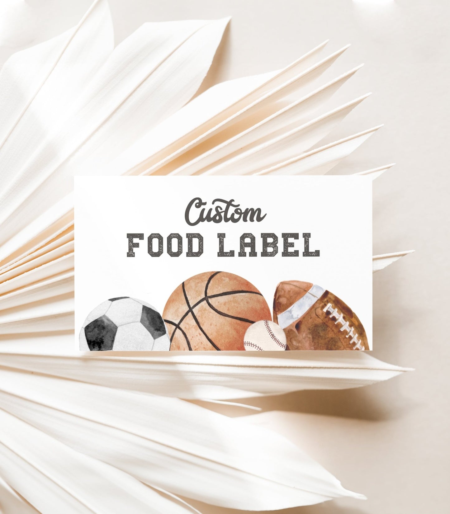 Sports Party Customizable Food Tent Labels - High Peaks Studios