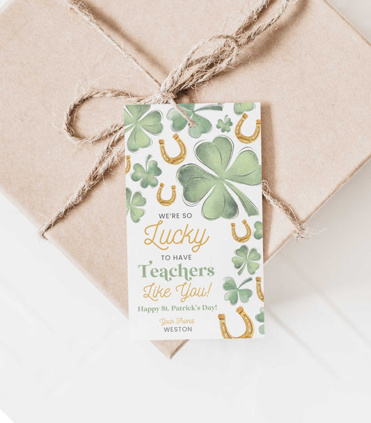 St. Patrick's Day Teacher Appreciation Shamrock Tag - High Peaks Studios