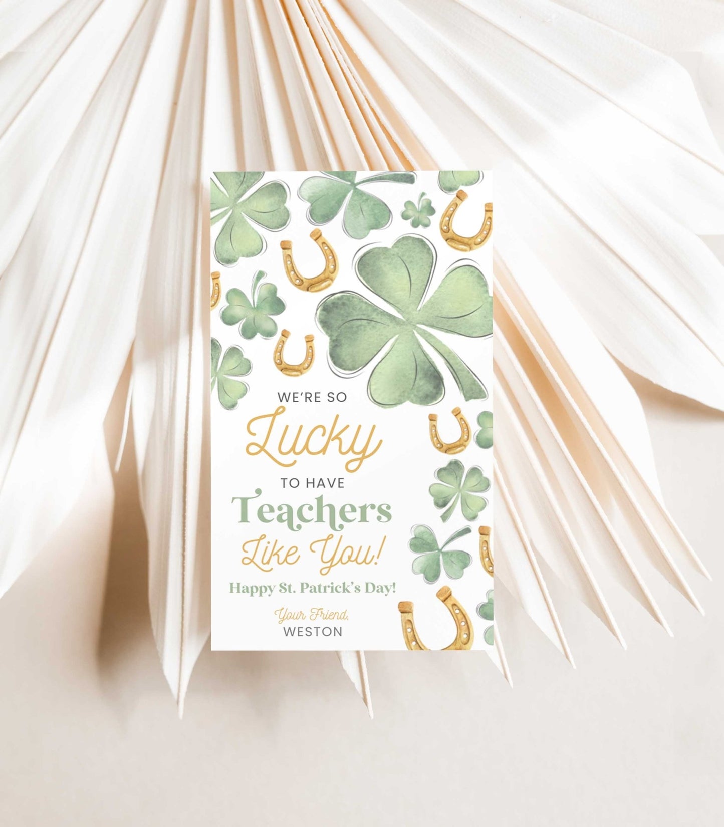 St. Patrick's Day Teacher Appreciation Shamrock Tag - High Peaks Studios