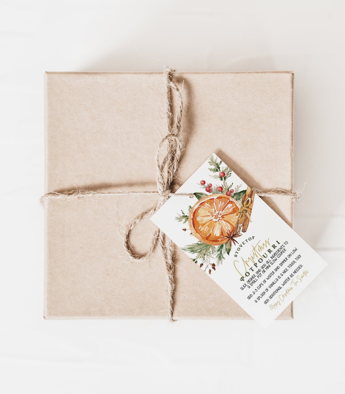 Stovetop Potpourri Christmas Gift Printable - High Peaks Studios