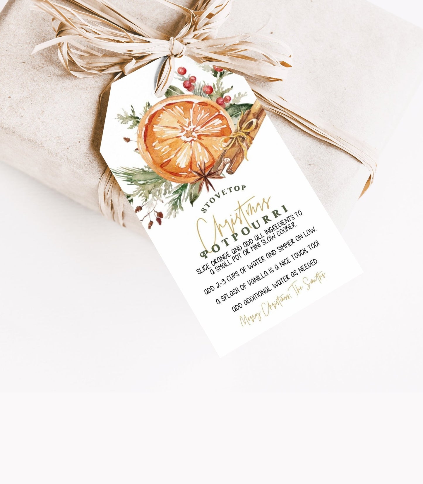 Stovetop Potpourri Christmas Gift Printable - High Peaks Studios