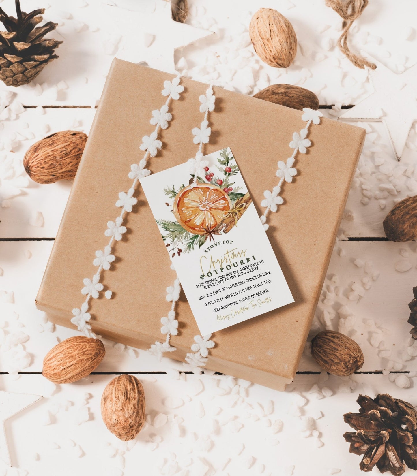 Stovetop Potpourri Christmas Gift Printable - High Peaks Studios