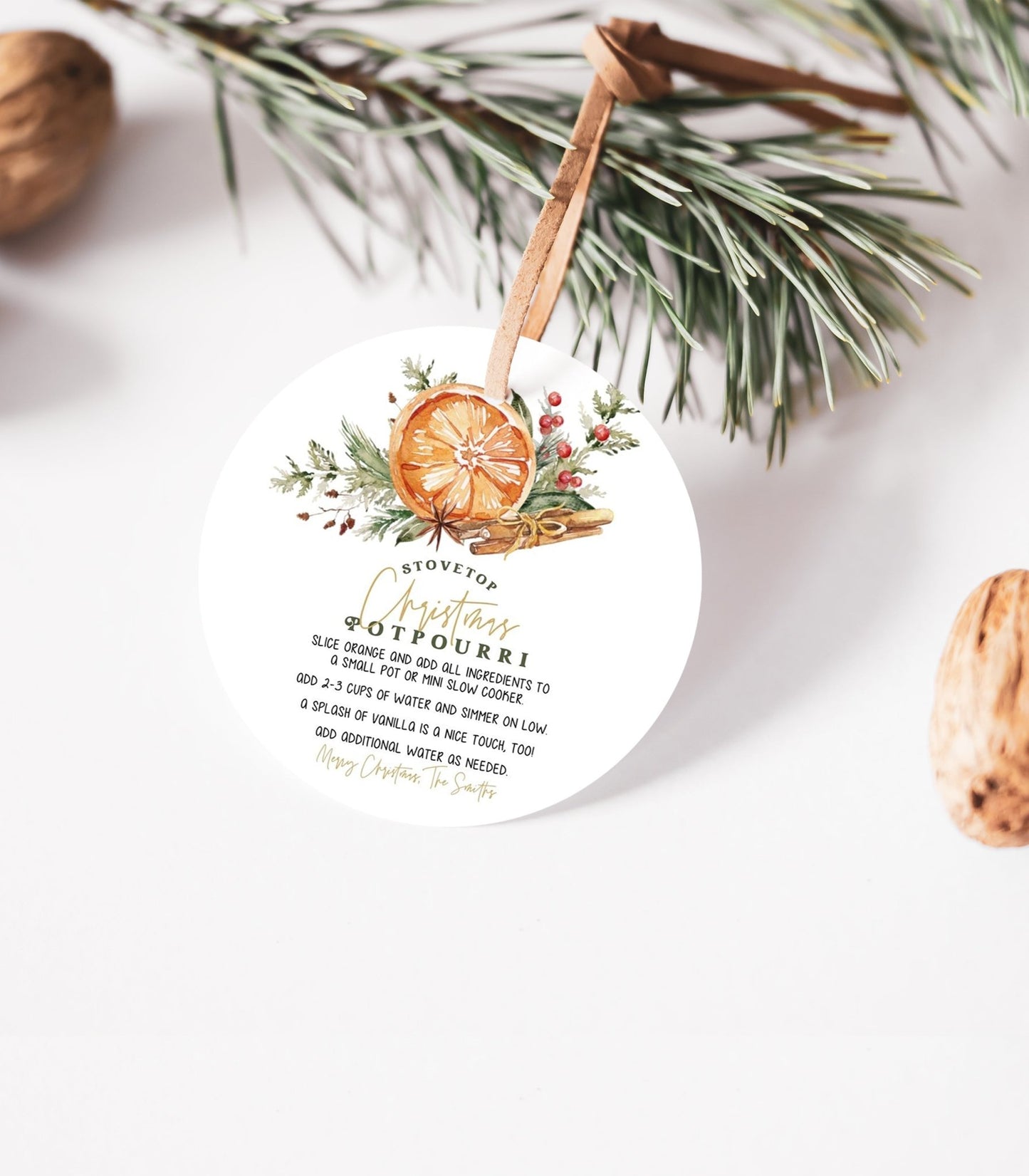 Stovetop Potpourri Christmas Gift Tag - High Peaks Studios
