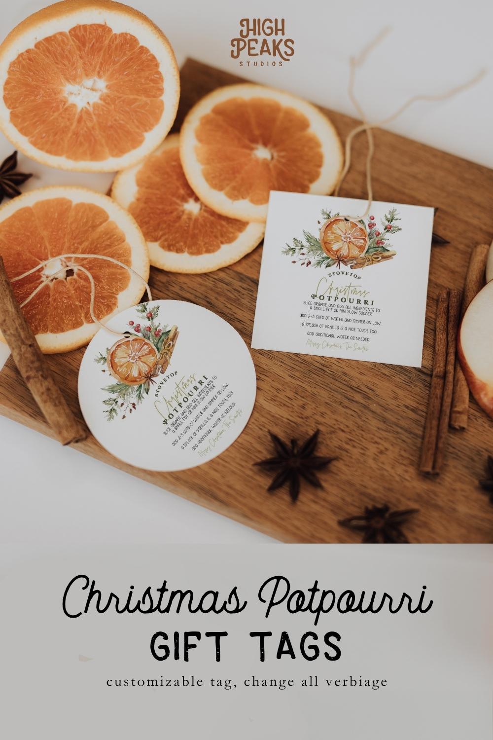 Stovetop Potpourri Christmas Gift Tag - High Peaks Studios