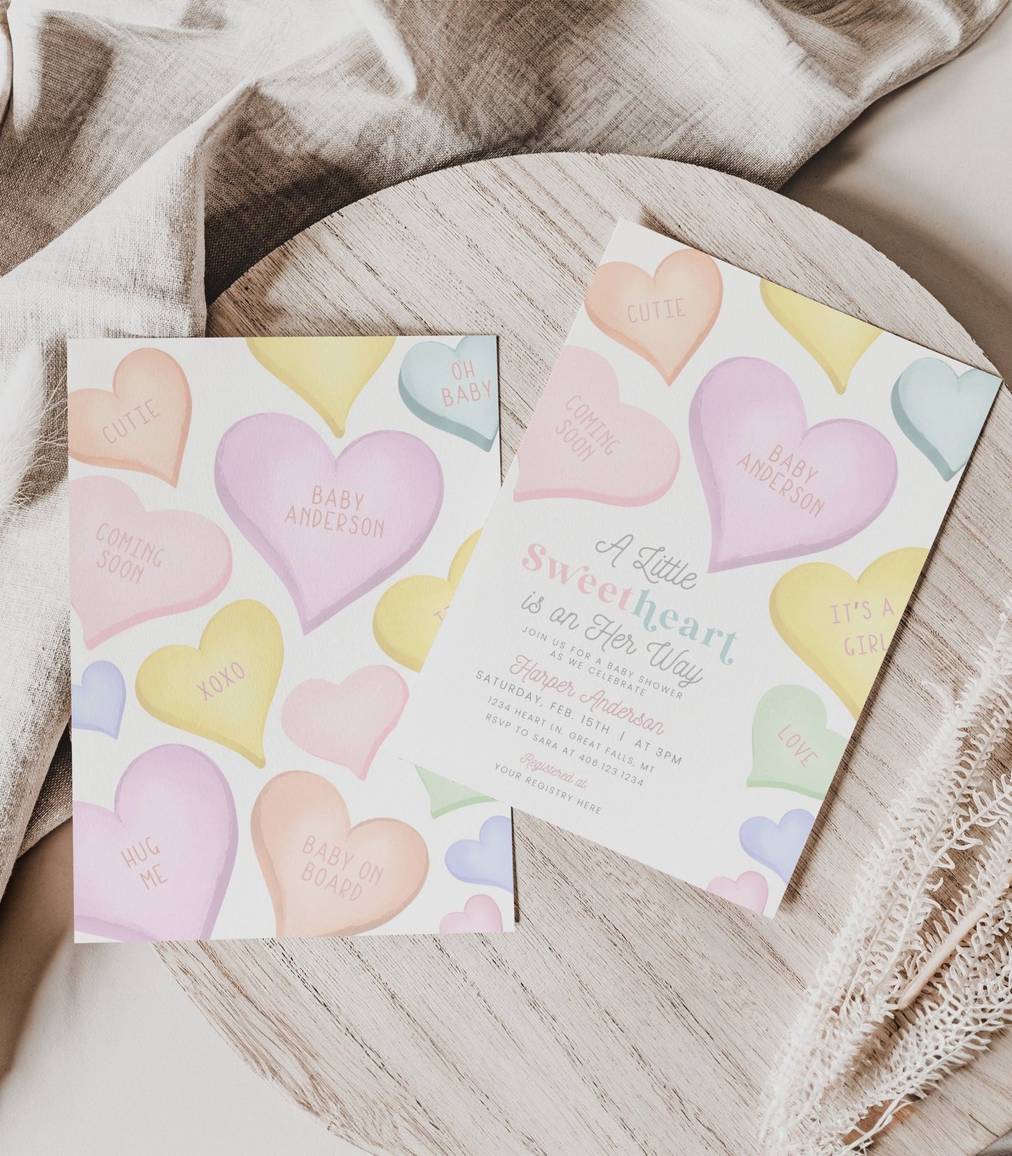 Sweetheart Baby Shower Invitation Printable Template - High Peaks Studios