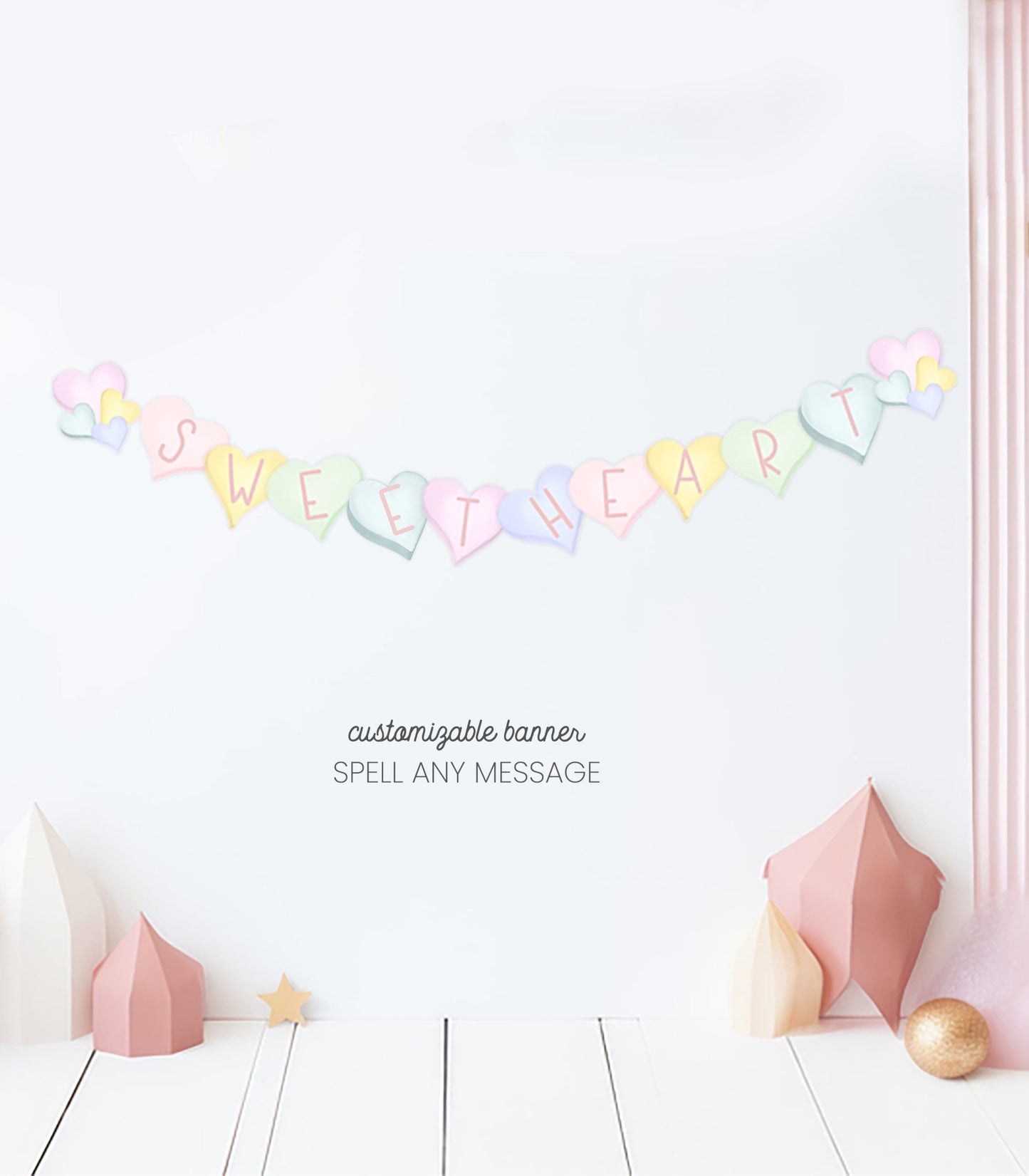 Sweetheart Candy Heart Banner Cutouts - High Peaks Studios