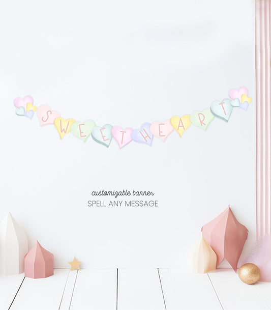 Sweetheart Candy Heart Banner Cutouts - High Peaks Studios