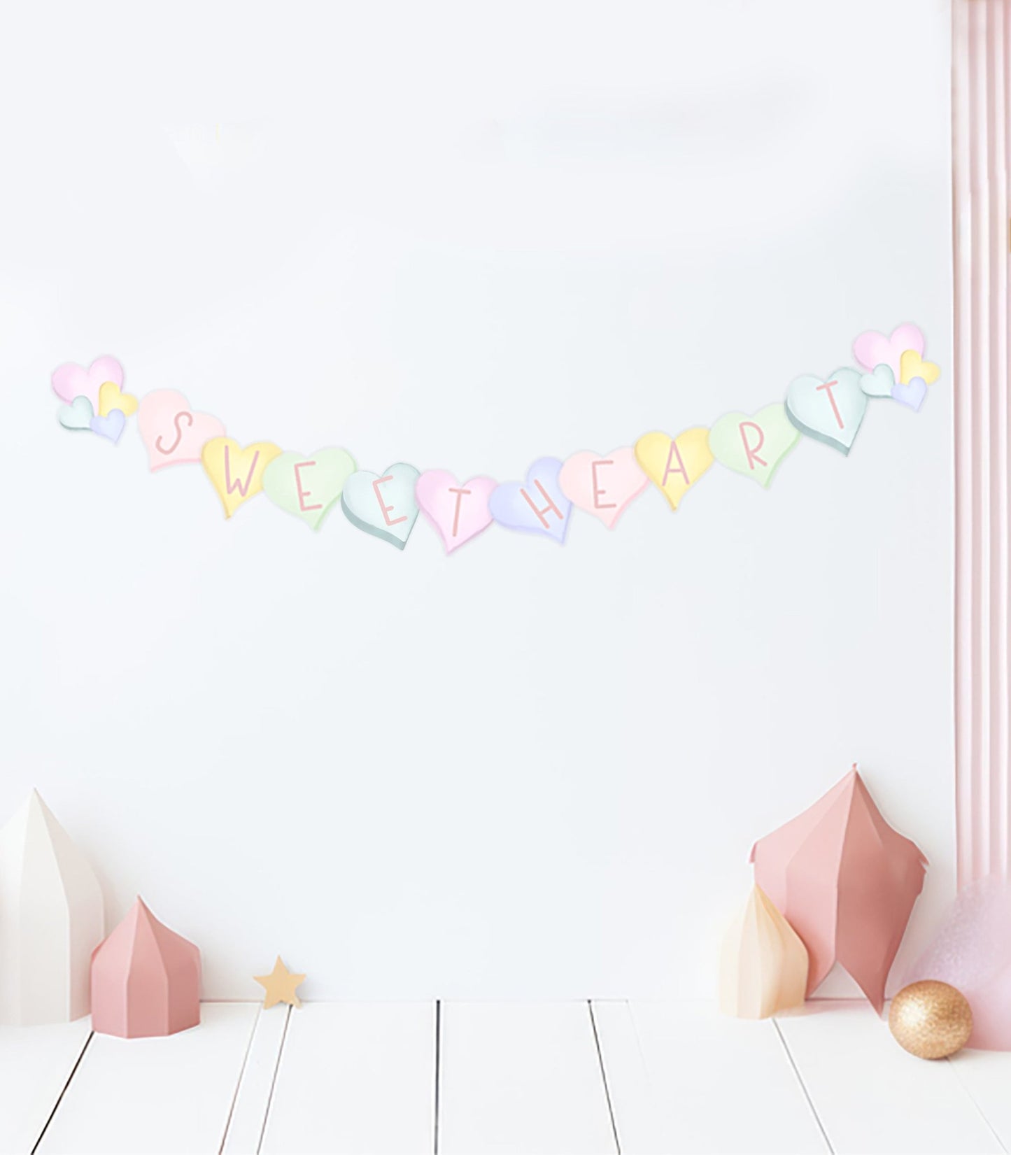 Sweetheart Candy Heart Banner Cutouts - High Peaks Studios