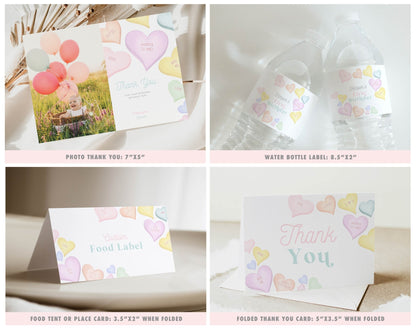 Sweetheart Candy Heart Birthday Printable Bundle - High Peaks Studios