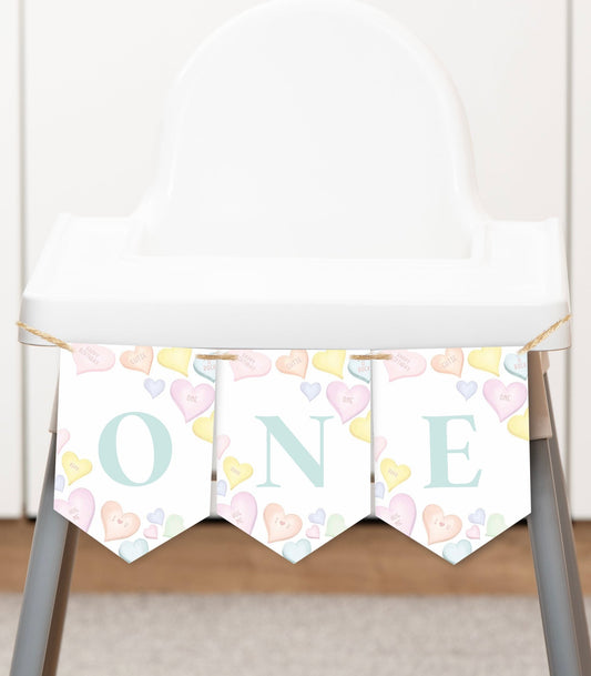 Sweetheart First Birthday High Chair Banner - High Peaks Studios
