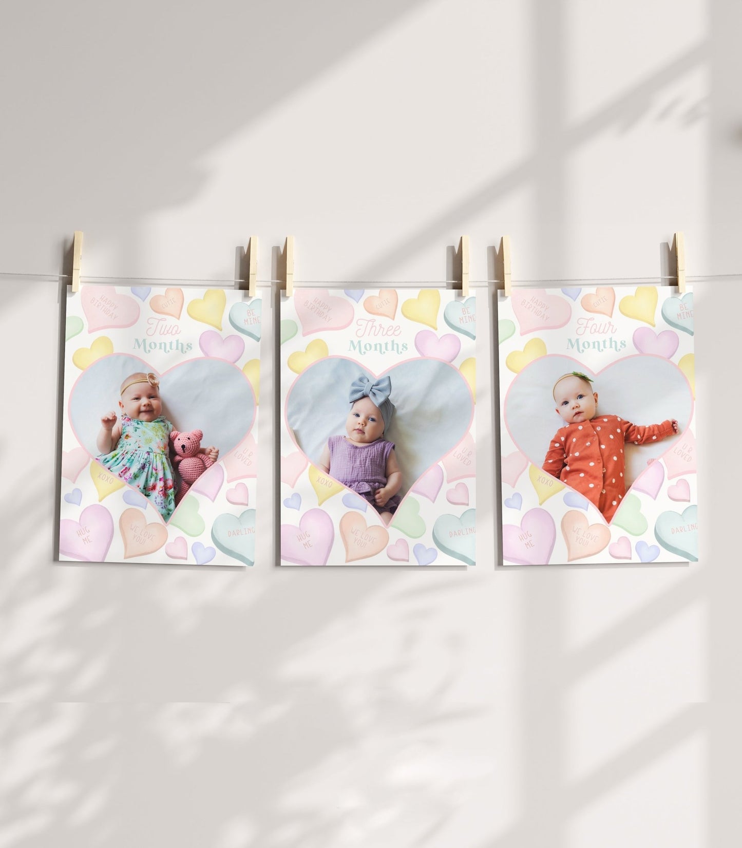 Sweetheart Monthly Photo Banner Printable - High Peaks Studios