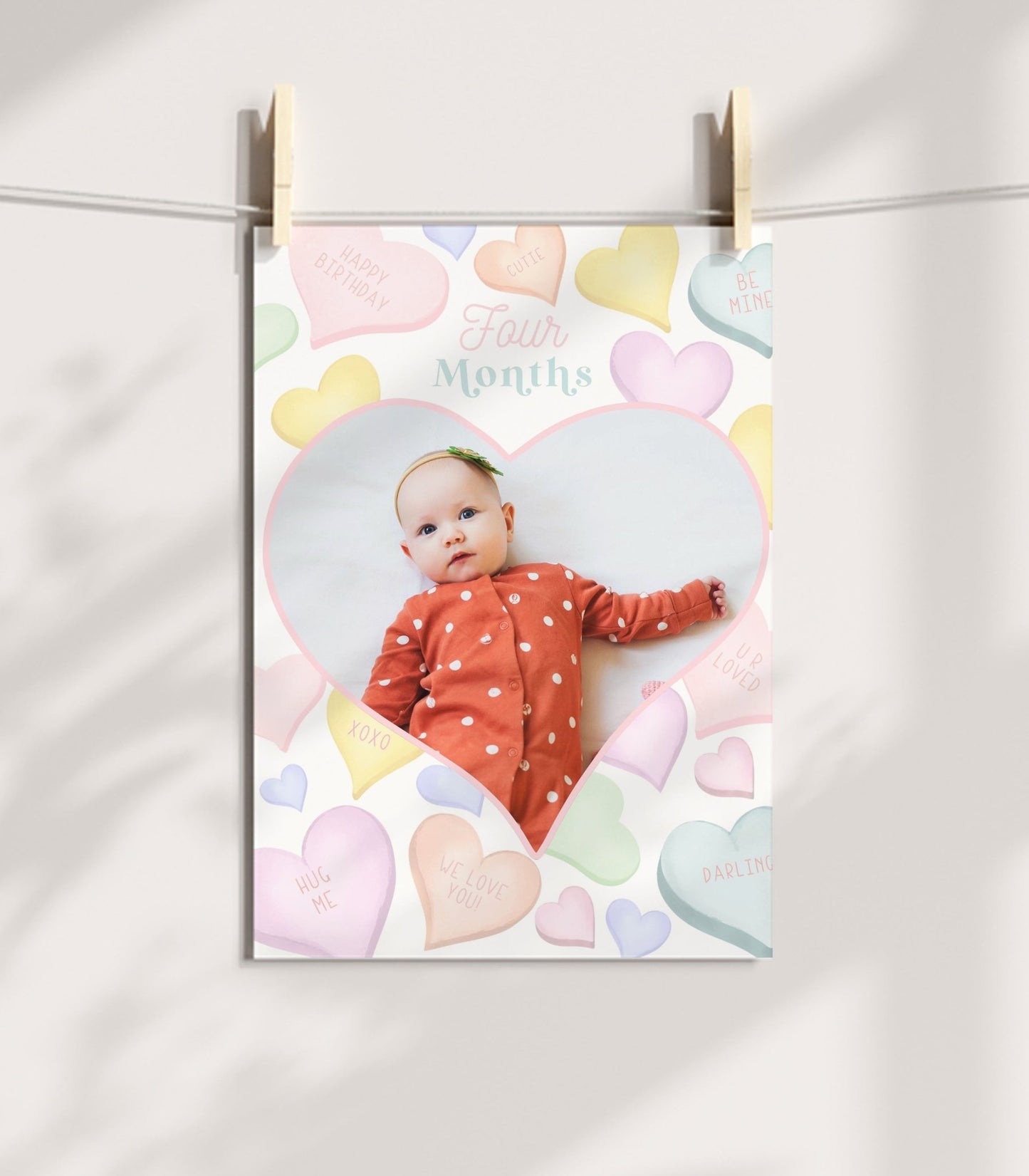 Sweetheart Monthly Photo Banner Printable - High Peaks Studios