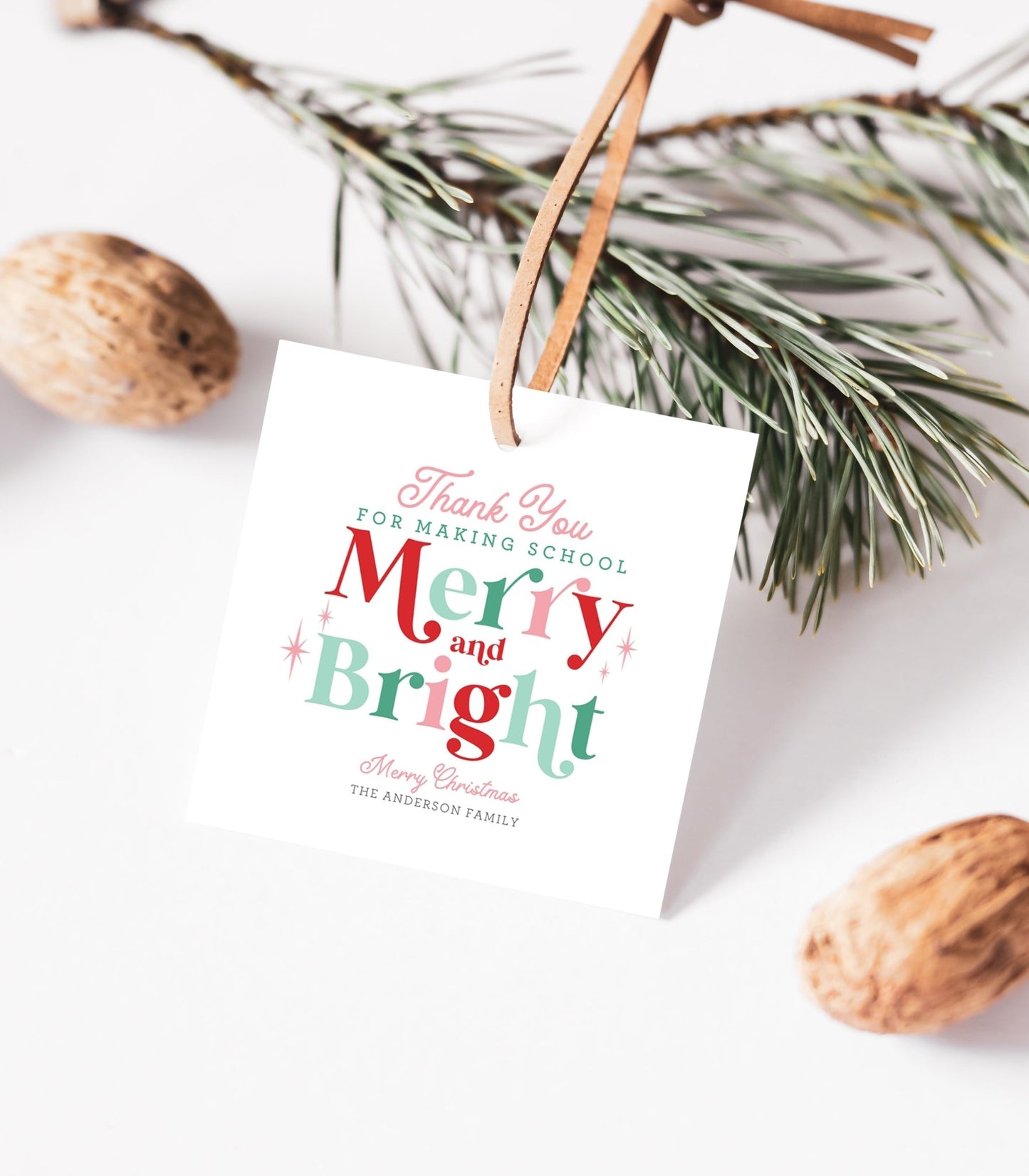 Thank You for Making School Merry And Bright Christmas Gift Tag - High Peaks Studios