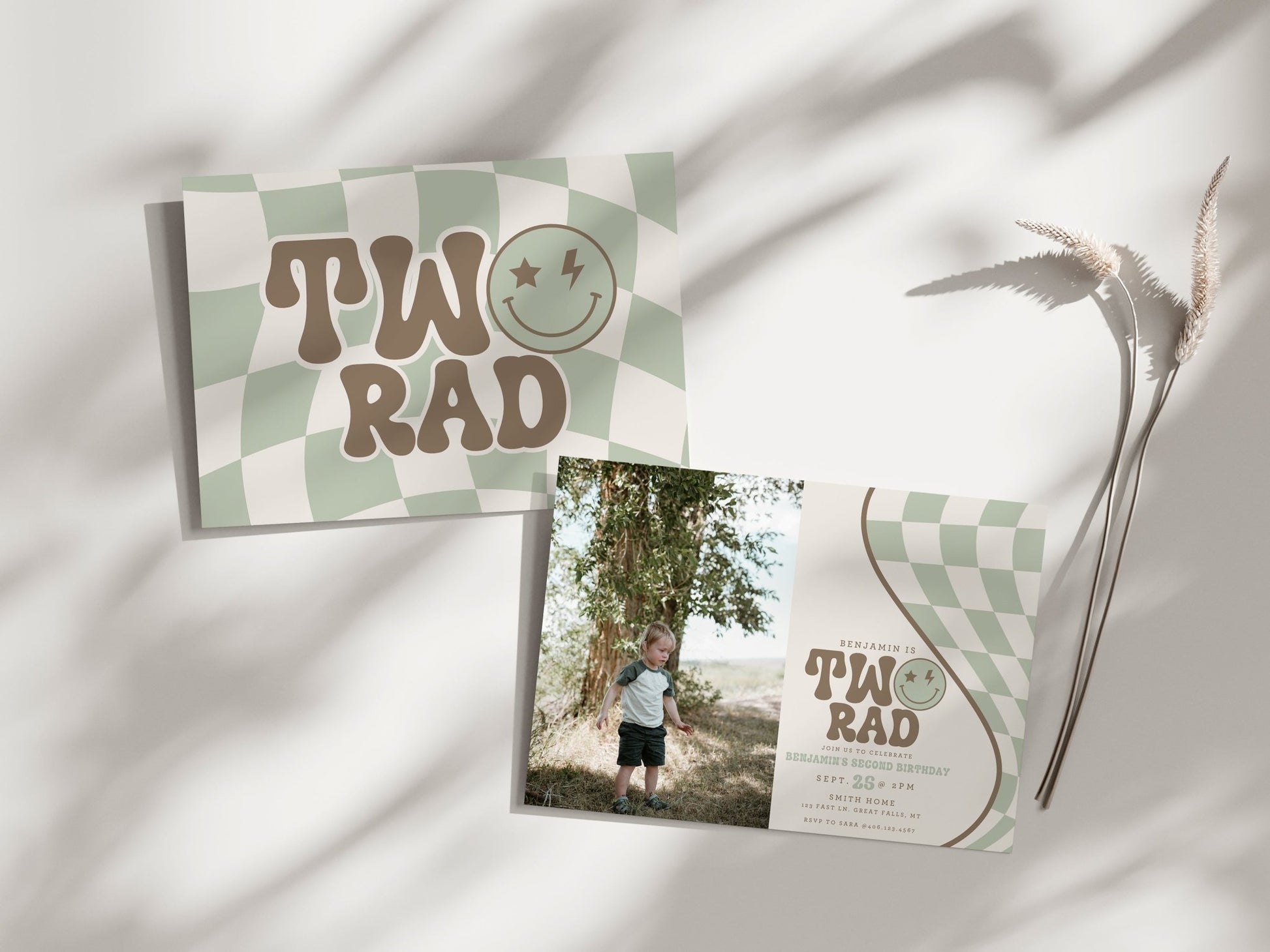 Two Rad Photo Birthday Invitation Printable - High Peaks Studios