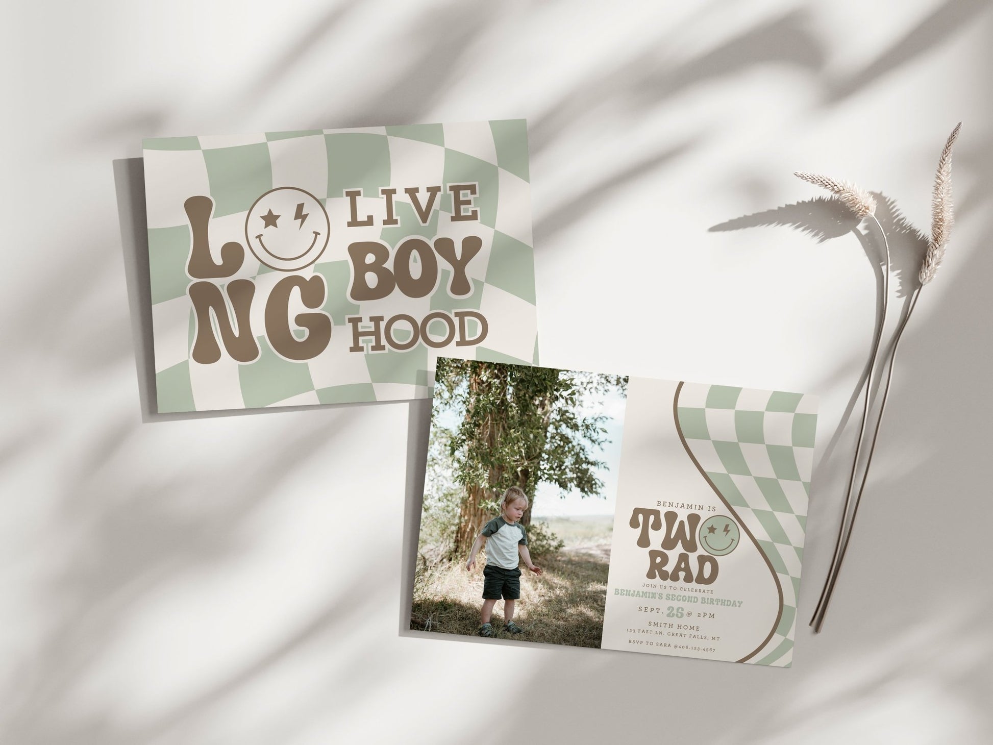 Two Rad Photo Birthday Invitation Printable - High Peaks Studios