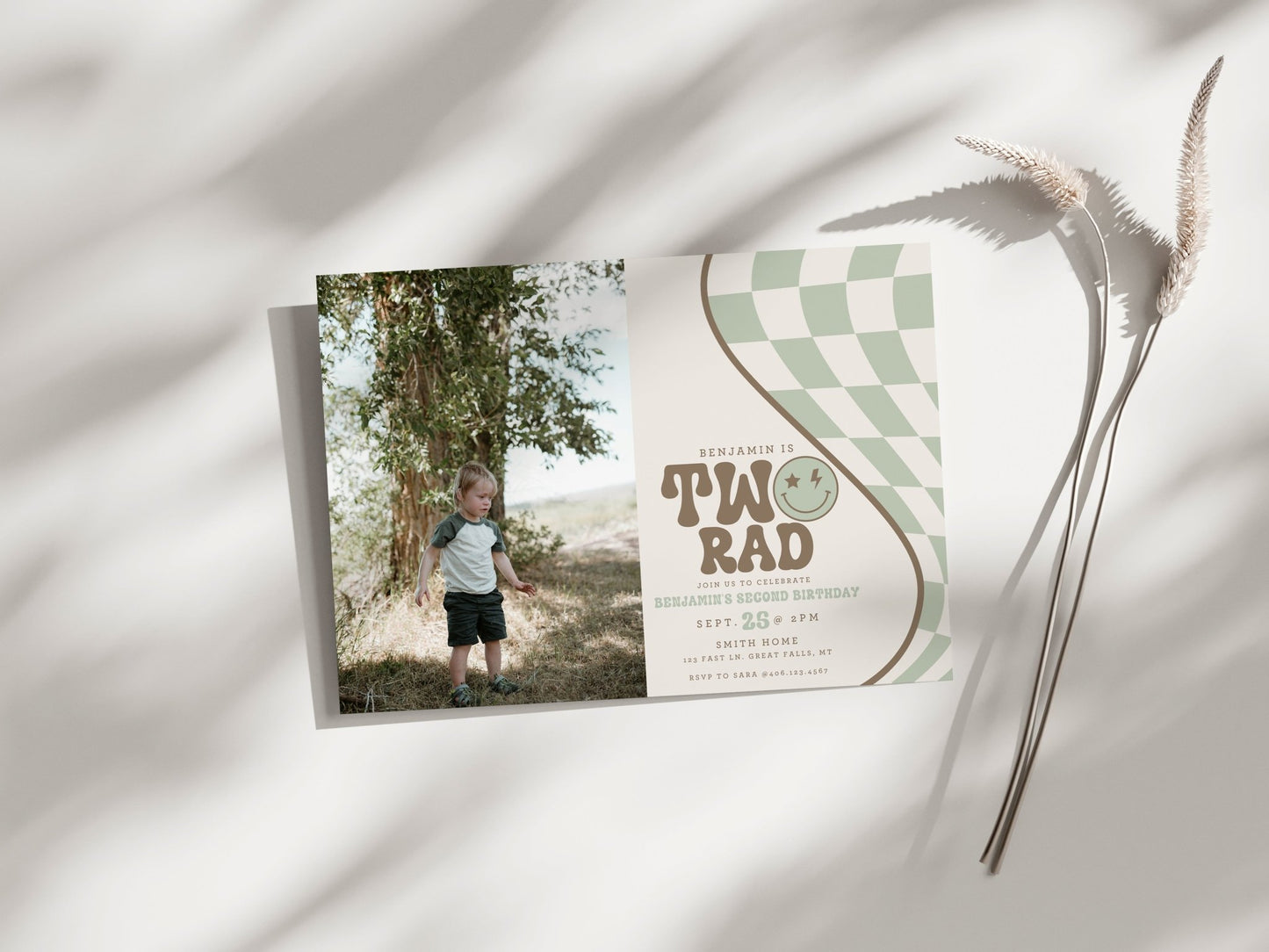 Two Rad Photo Birthday Invitation Printable - High Peaks Studios