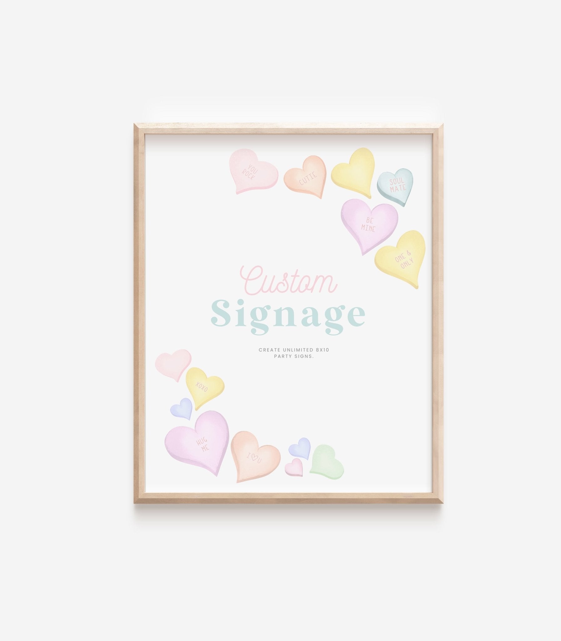 Valentine Party Custom Sign 8x10 Template High Peaks Studios LLC