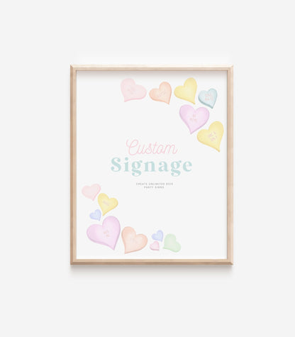 Valentine Party Custom Sign 8x10 Template - High Peaks Studios