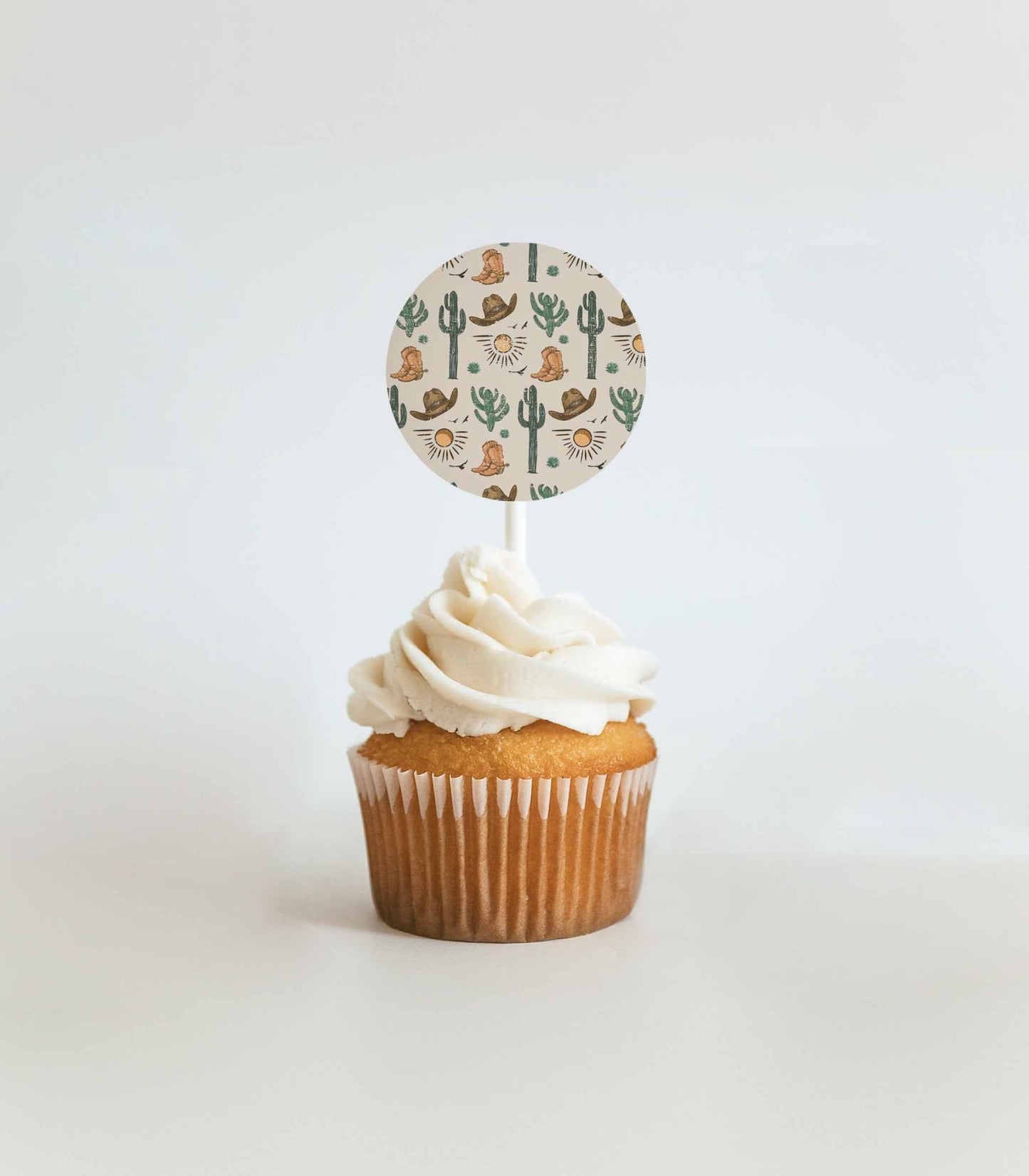 Western Birthday Cupcake Topper Printables - High Peaks Studios