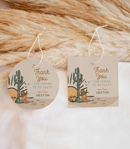 Western Circle and Square Favor Tags and/or Sticker Printables - High Peaks Studios