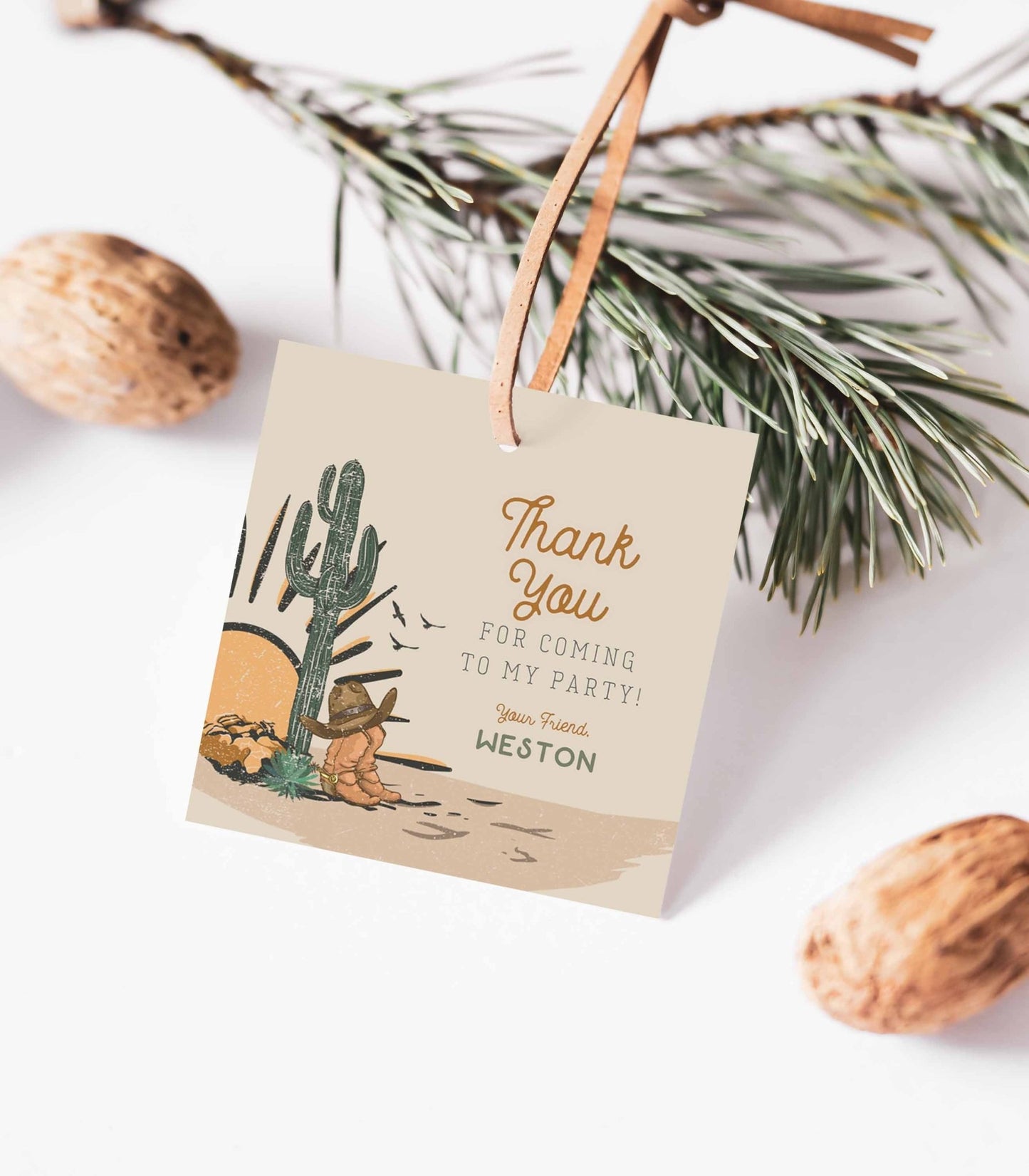 Western Circle and Square Favor Tags and/or Sticker Printables - High Peaks Studios