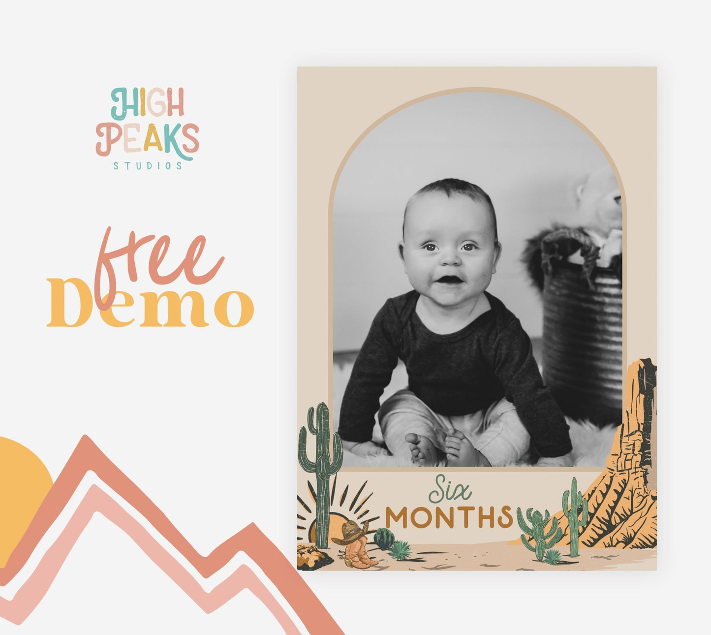 Wild West Monthly Photo Banner Printable - High Peaks Studios