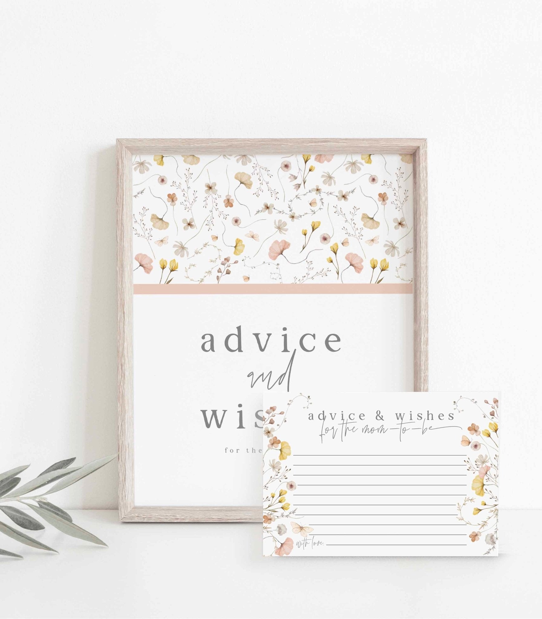 Wildflower Advice for the Mom-To-Be Sign and Note Cards - High Peaks Studios