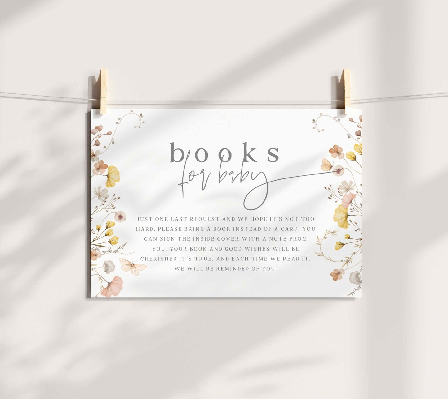 Wildflower Books for Baby Insert Card - High Peaks Studios