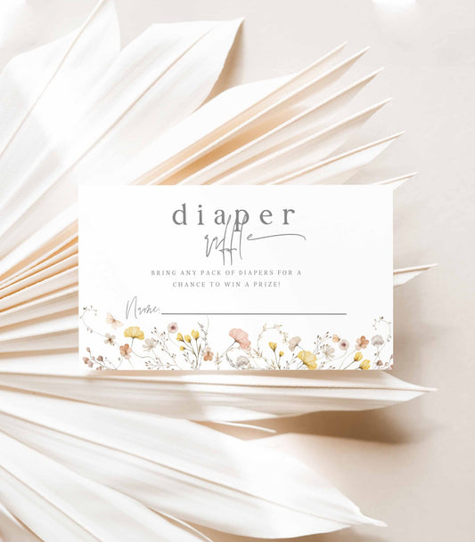 Wildflower Diaper Raffle Insert Card - High Peaks Studios