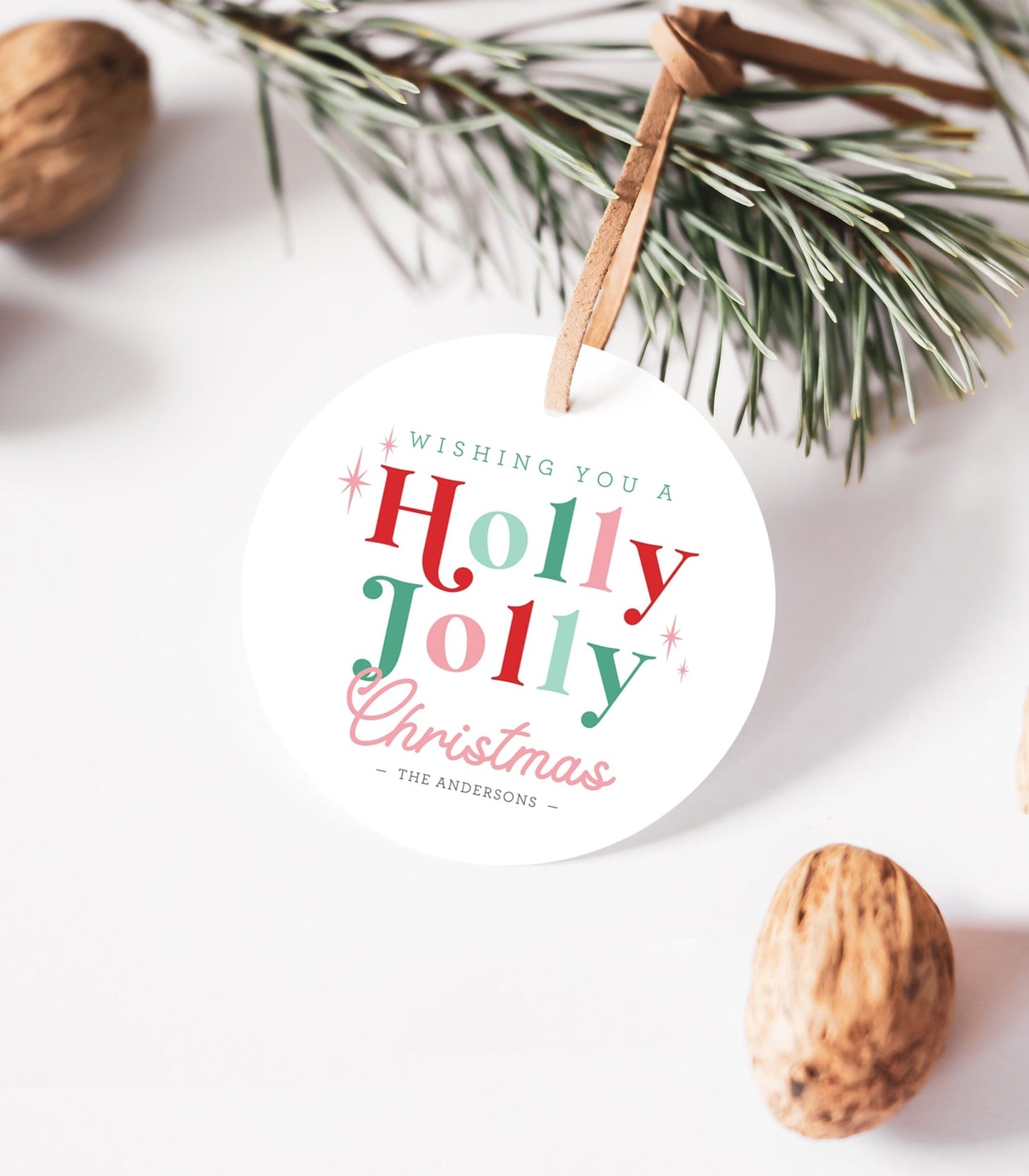 Wishing You a Holly Jolly Christmas Gift Tag Printable - High Peaks Studios