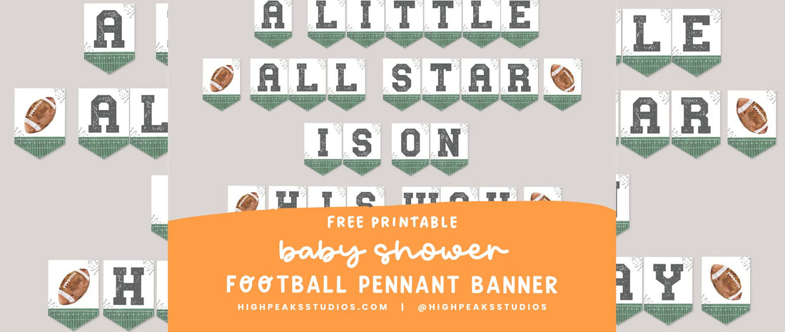 Free Football Baby Shower Printable - High Peaks Studios LLC