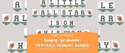 Free Football Baby Shower Printable - High Peaks Studios LLC