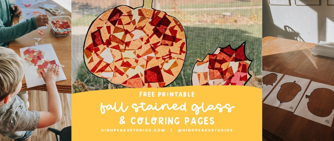 Free Printable: Fall Stained Glass & Coloring Pages - High Peaks Studios