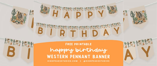 Free Western Birthday Printable - High Peaks Studios LLC